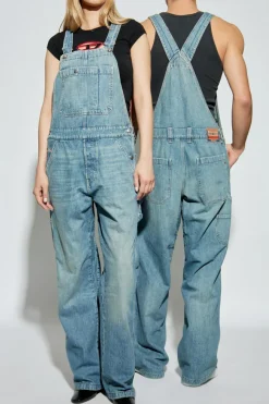Diesel NIEBIESKI Jeansowy kombinezon `D-FRAMU-U`