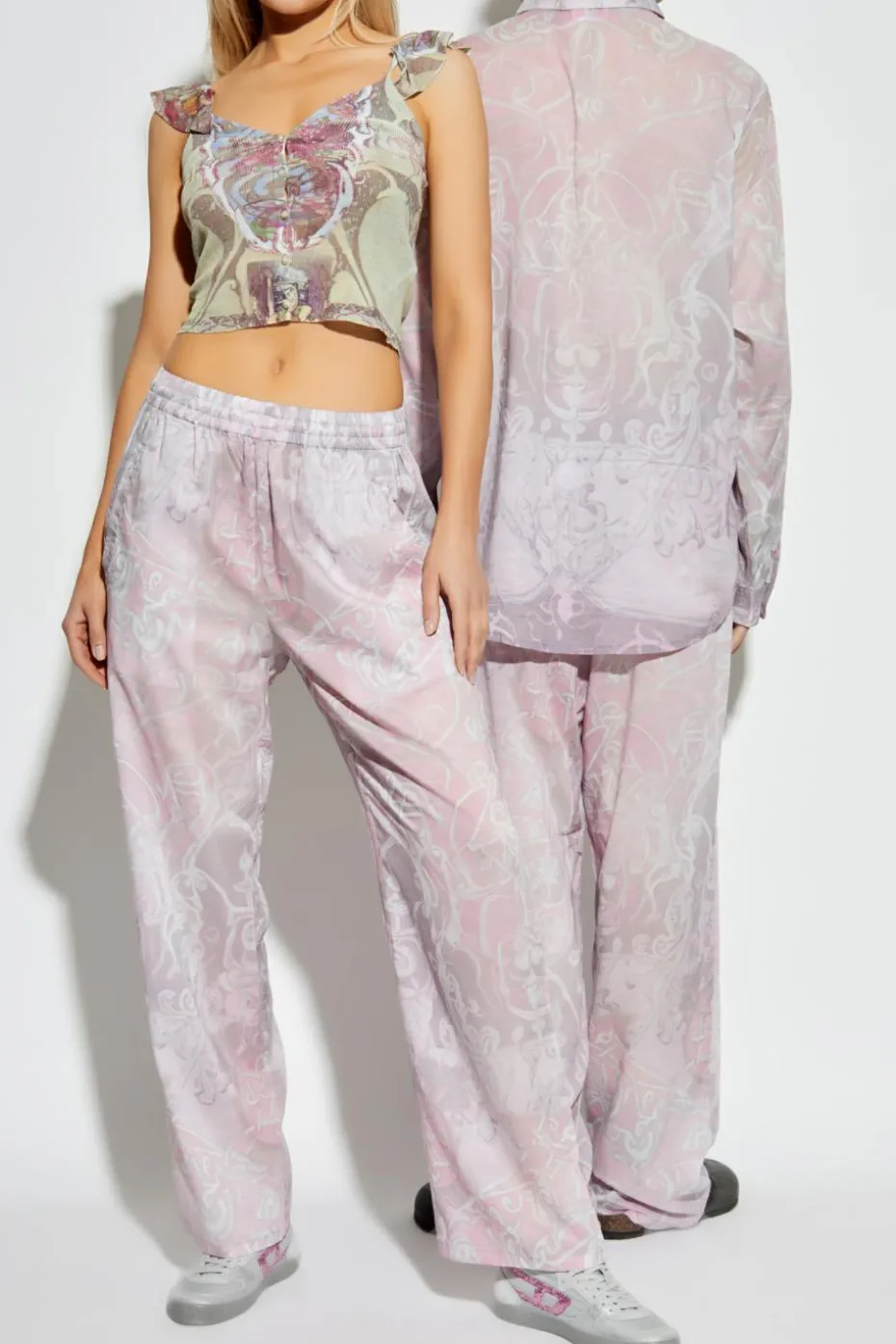 Diesel RÓŻOWY Spodnie `P-THECK-A-AJFW`