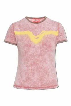 Diesel RÓŻOWY T-shirt `T-UNCUTIE-LONG-Q3`