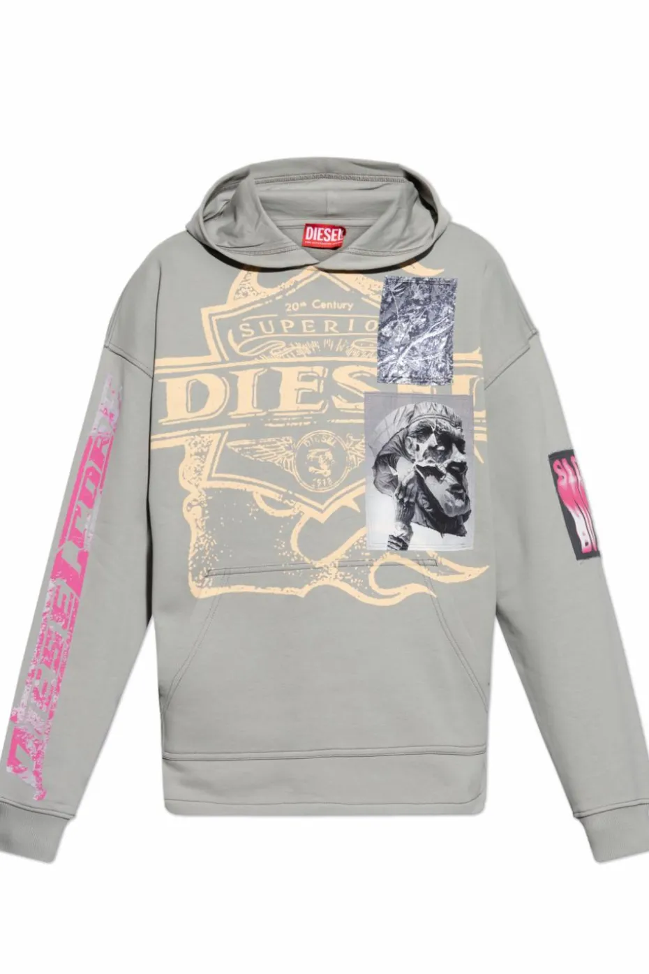 Diesel SZARY Bluza `S-BAXT-HOOD-R1`