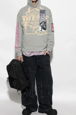 Diesel SZARY Bluza `S-BAXT-HOOD-R1`
