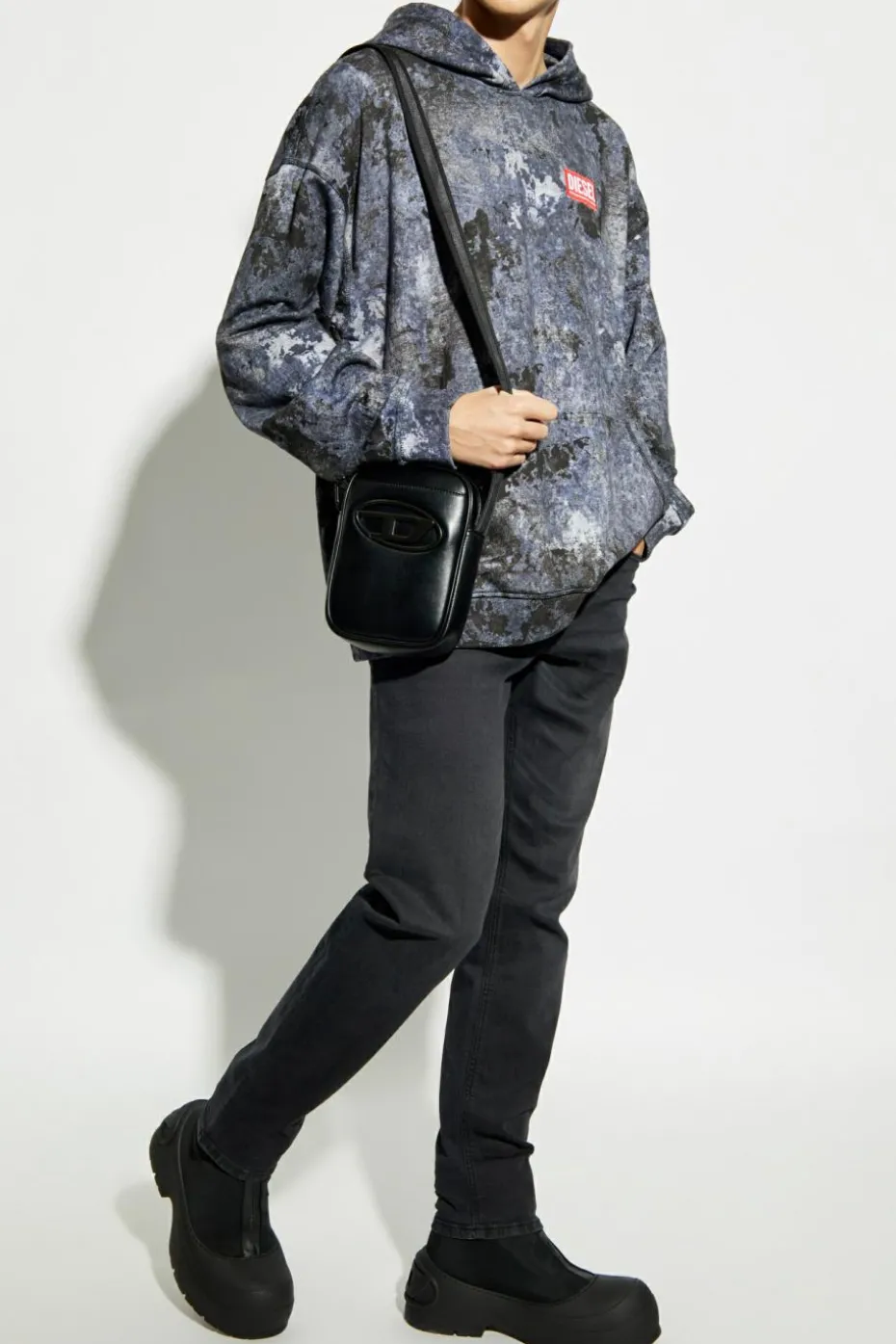 Diesel SZARY Bluza `S-BOXT-HOOD-R8`