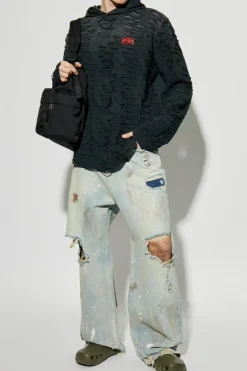 Diesel SZARY Bluza `T-CRANE-LS-HOOD`