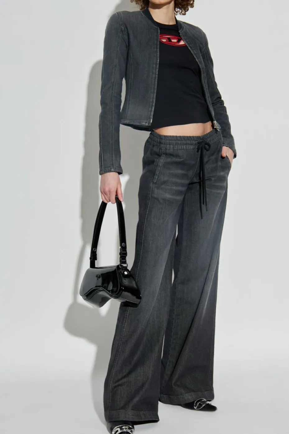 Diesel SZARY Kurtka jeansowa `DE-GARY-D`