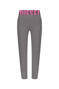 Diesel SZARY Legginsy z logo