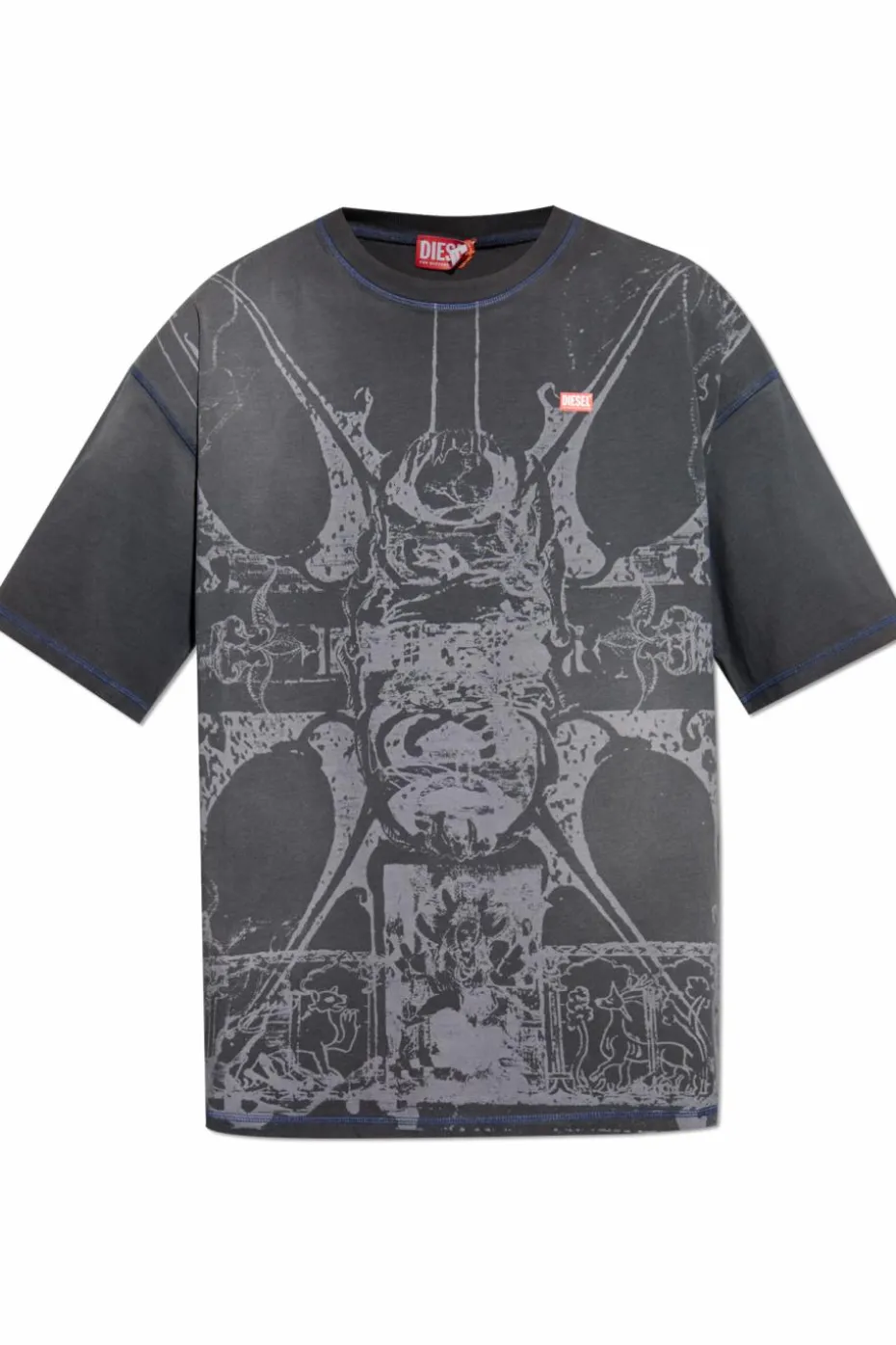 Diesel SZARY T-shirt `T-BOXT-T13`
