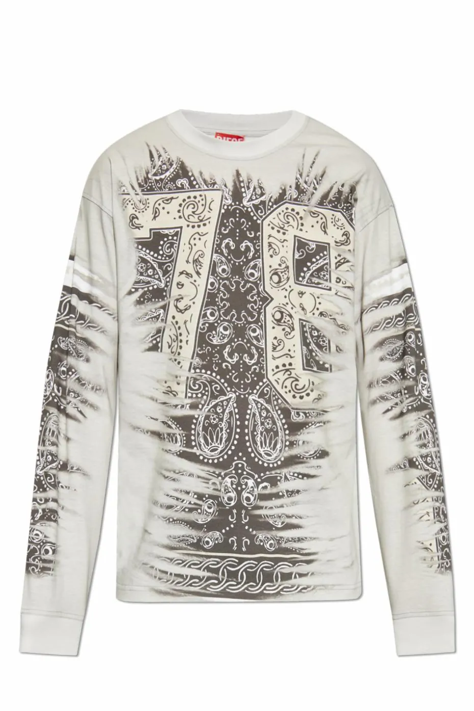 Diesel SZARY T-shirt `T-NORM-LS-R1`