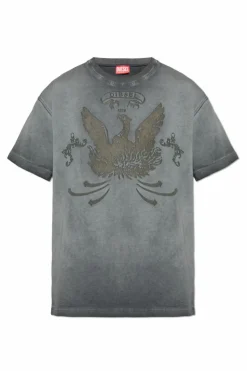 Diesel SZARY T-shirt `T-NORM-T9`