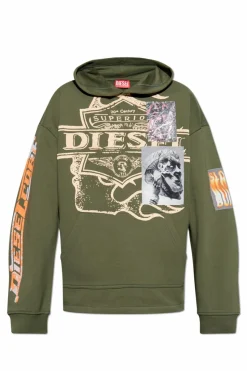 Diesel ZIELONY Bluza `S-BAXT-HOOD-R1`