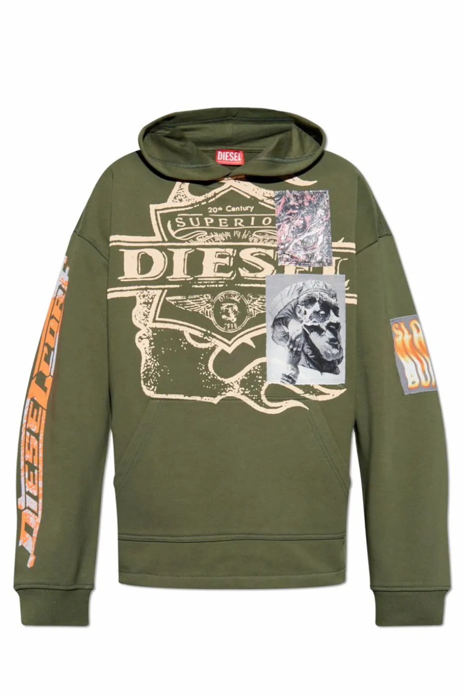Diesel ZIELONY Bluza `S-BAXT-HOOD-R1`
