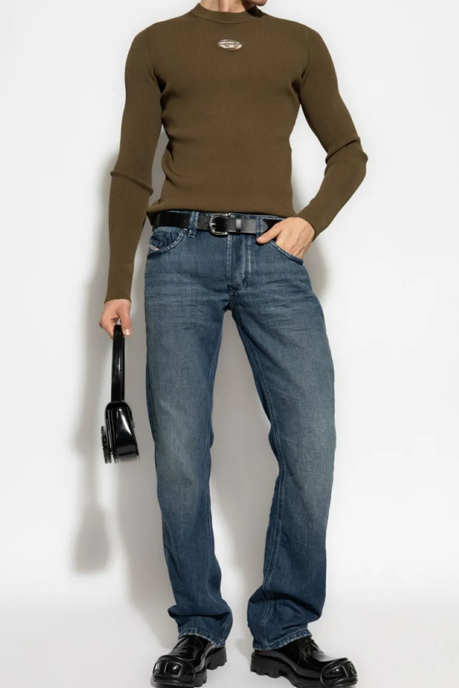 Diesel ZIELONY Sweter `K-ZACKARY-ROUND`