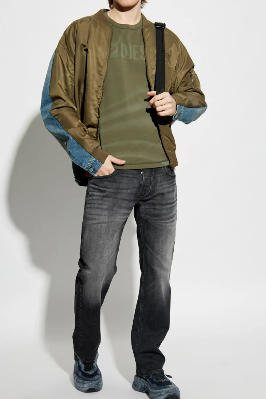 Diesel ZIELONY T-shirt `T-ADJUST-R13`