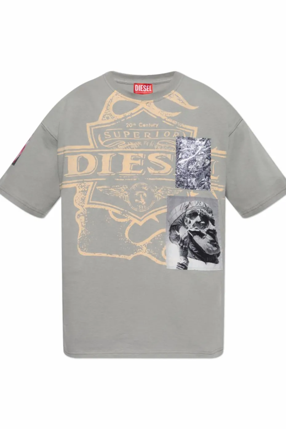 Diesel ZIELONY T-shirt `T-BOXT-SLITS-R8`