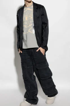 Diesel ZIELONY T-shirt `T-BOXT-SLITS-R8`