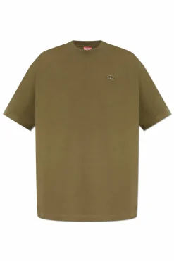 Diesel ZIELONY T-shirt `T-BOGGY-MEGOVAL-D`