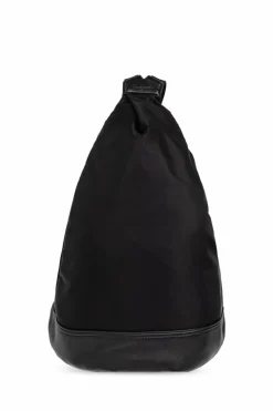 Discord Yohji Yamamoto CZARNY Plecak ze skórzanymi elementami