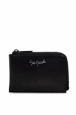 Discord Yohji Yamamoto CZARNY Skórzany portfel