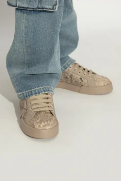 Dolce & Gabbana beżowy Buty sportowe z koronkową wstawką