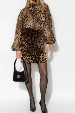 Dolce & Gabbana beżowy Jedwabna koszula