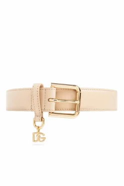 Dolce & Gabbana beżowy Skórzany pasek