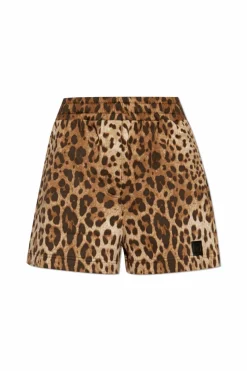 Dolce & Gabbana beżowy Szorty z motywem zwierzęcym
