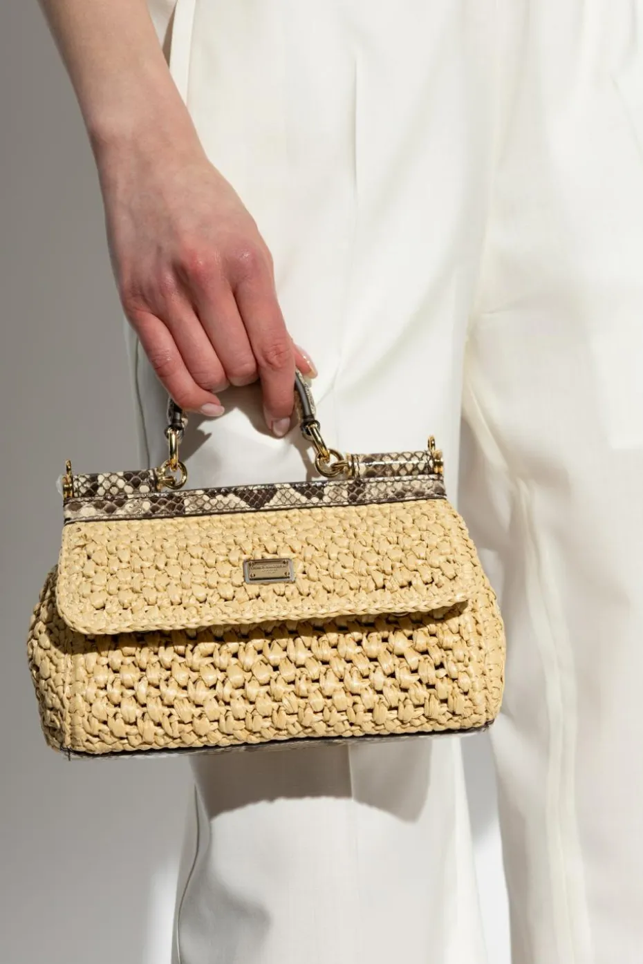 Dolce & Gabbana beżowy Torba na ramię `Sicily Small`