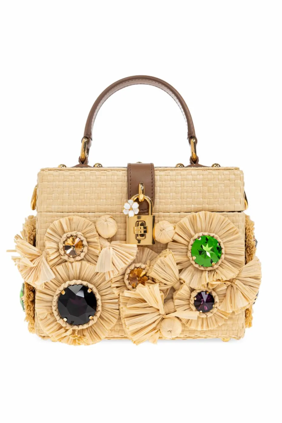 Dolce & Gabbana beżowy Torba do ręki z połyskującymi aplikacjami