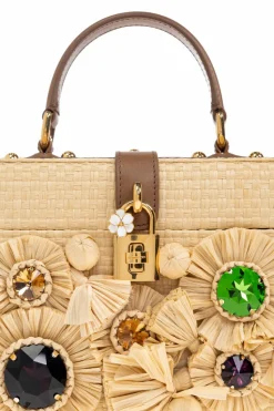 Dolce & Gabbana beżowy Torba do ręki z połyskującymi aplikacjami