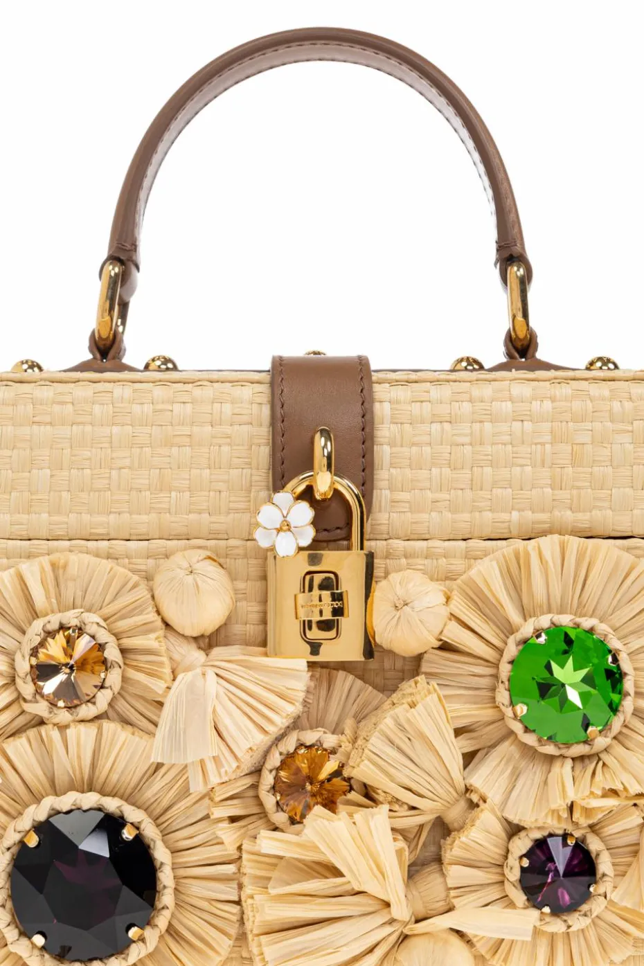 Dolce & Gabbana beżowy Torba do ręki z połyskującymi aplikacjami