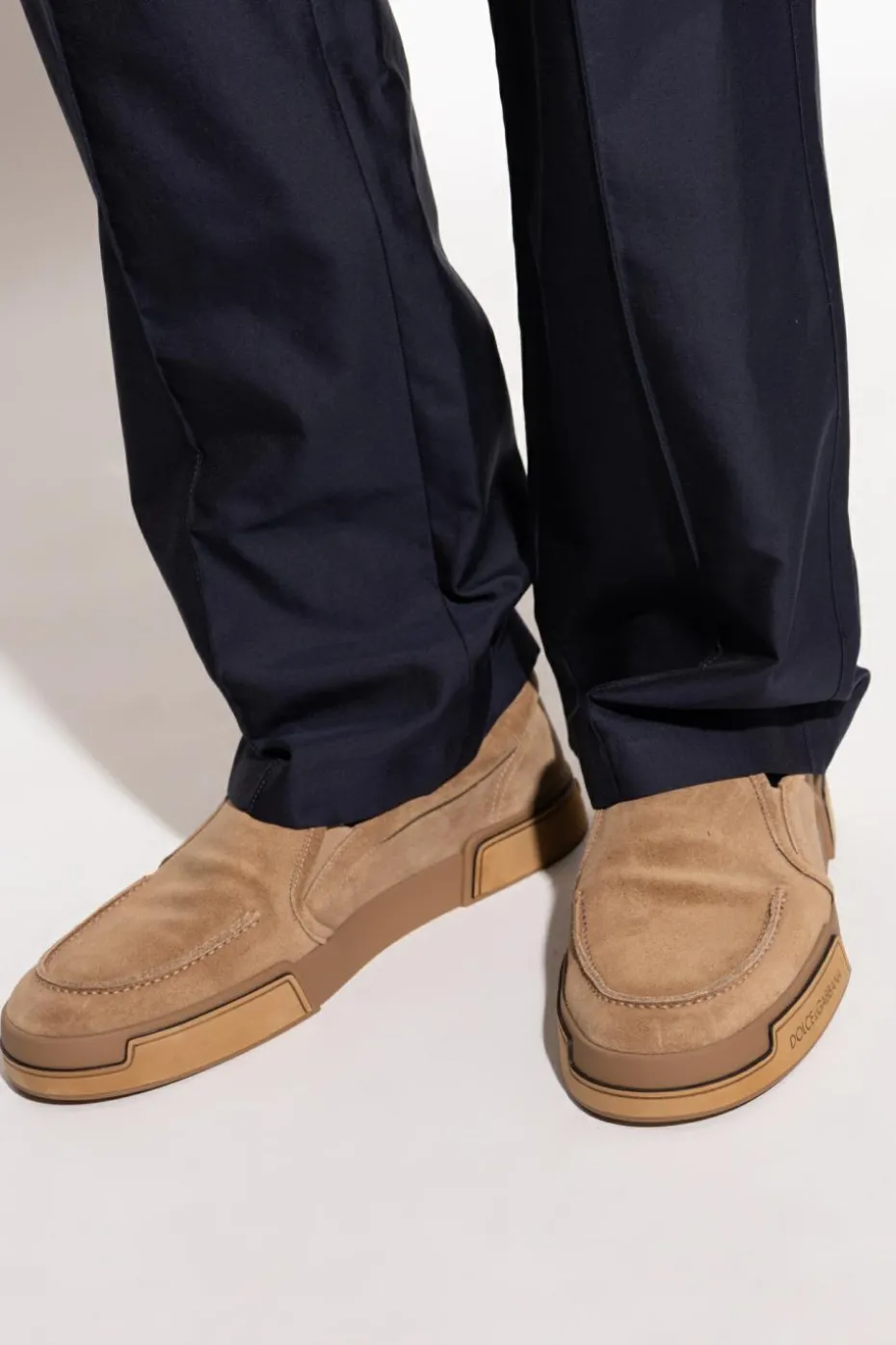 Dolce & Gabbana beżowy Zamszowe buty typu `slip-on`