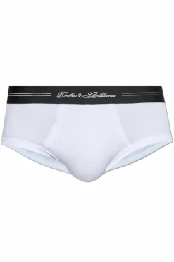 Dolce & Gabbana BIAŁY Bawełniane slipy z logo