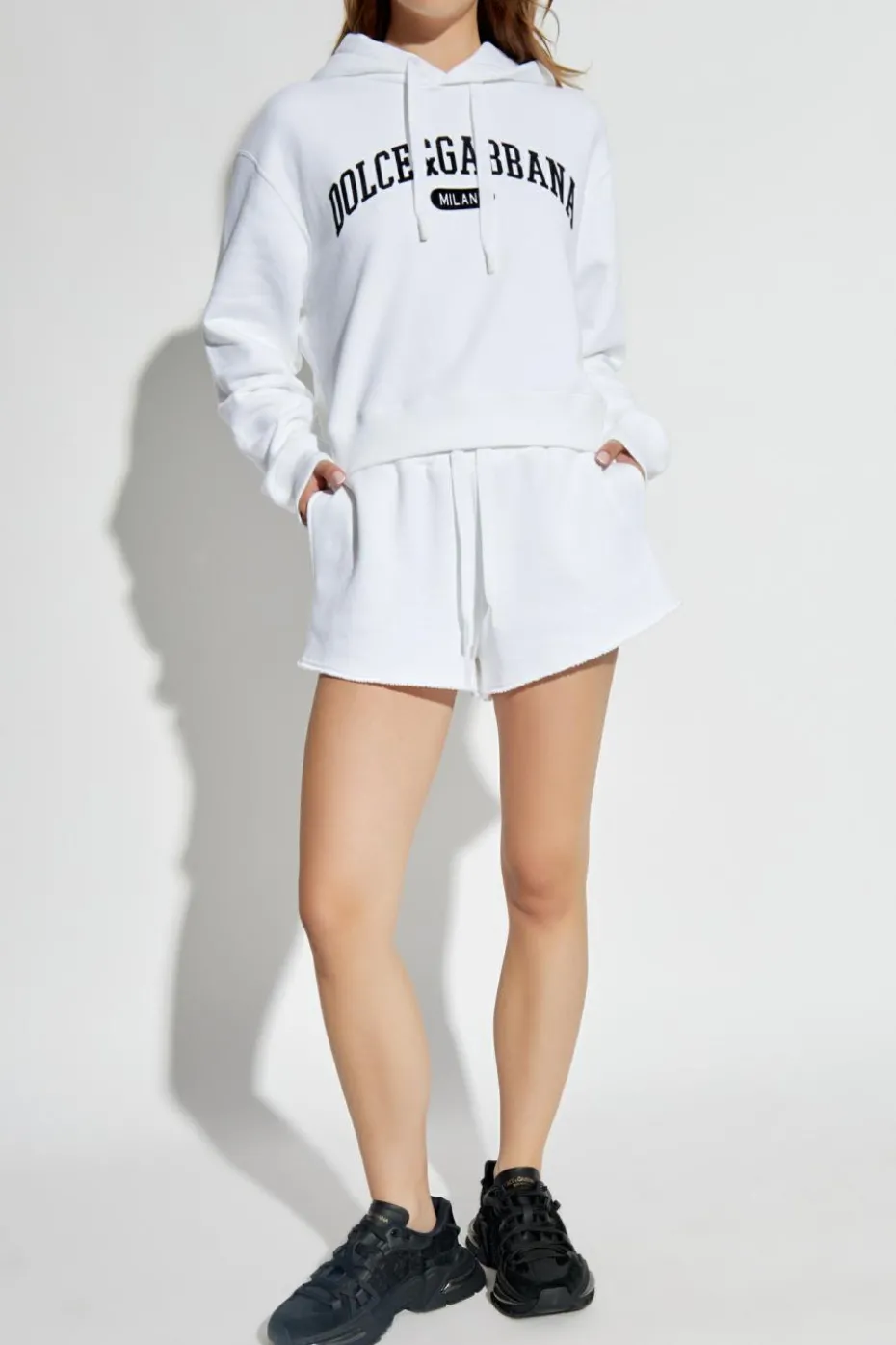 Dolce & Gabbana BIAŁY Bluza z kapturem