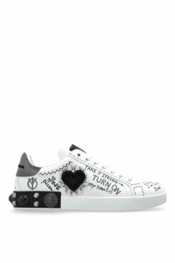 Dolce & Gabbana BIAŁY Buty sportowe `Portofino` z aplikacjami