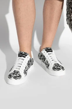 Dolce & Gabbana BIAŁY Buty sportowe z nadrukiem `Majolica`