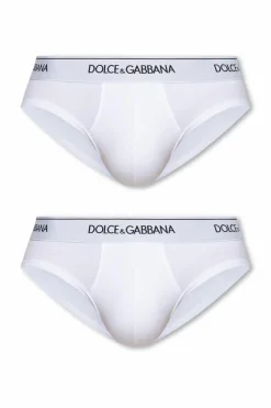 Dolce & Gabbana BIAŁY Dwupak slipów z logo