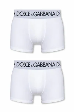Dolce & Gabbana BIAŁY Dwupak bokserek z logo