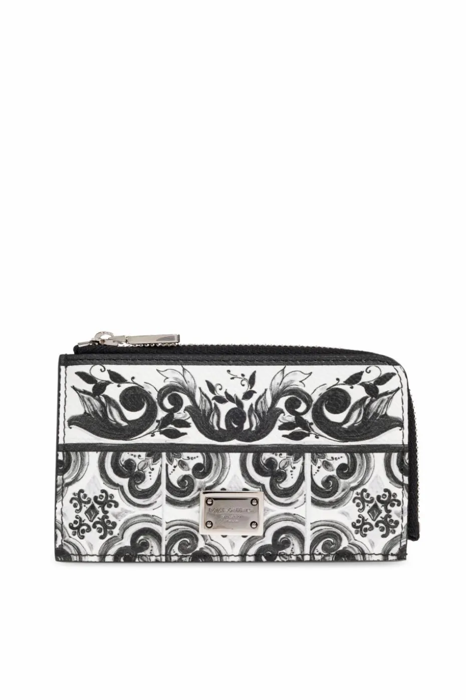 Dolce & Gabbana BIAŁY Etui na karty z nadrukiem `Majolica`