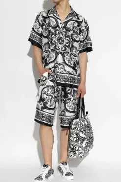Dolce & Gabbana BIAŁY Jedwabne szorty