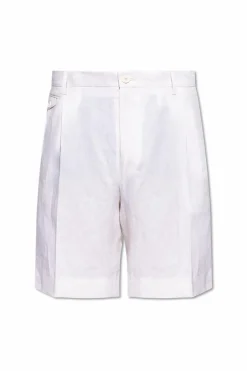 Dolce & Gabbana BIAŁY Lniane szorty