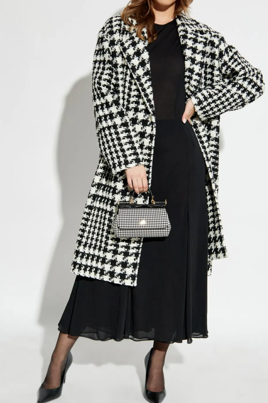 Dolce & Gabbana BIAŁY Płaszcz ze wzorem w pipetkę