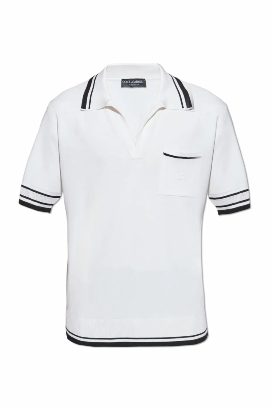 Dolce & Gabbana BIAŁY Polo z kieszenią