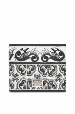 Dolce & Gabbana BIAŁY Portfel z nadrukiem `Majolica`