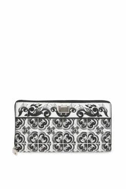Dolce & Gabbana BIAŁY Portfel z nadrukiem `Majolica`