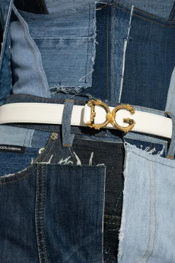 Dolce & Gabbana BIAŁY Skórzany pasek