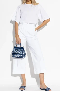Dolce & Gabbana BIAŁY Spodnie w kant