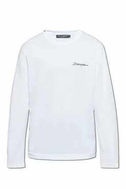 Dolce & Gabbana BIAŁY T-shirt z długimi rękawami