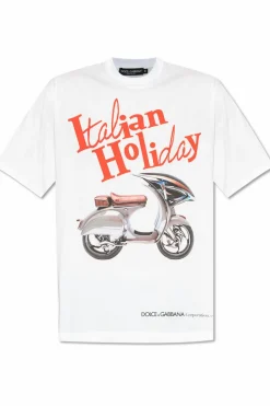 Dolce & Gabbana BIAŁY T-shirt z nadrukiem