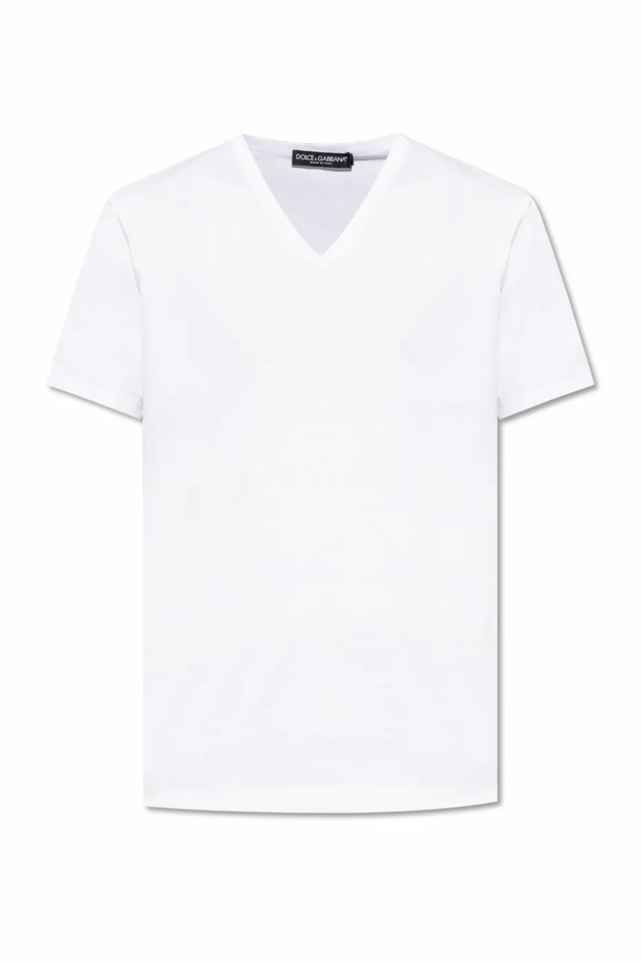 Dolce & Gabbana BIAŁY T-shirt z dekoltem w serek
