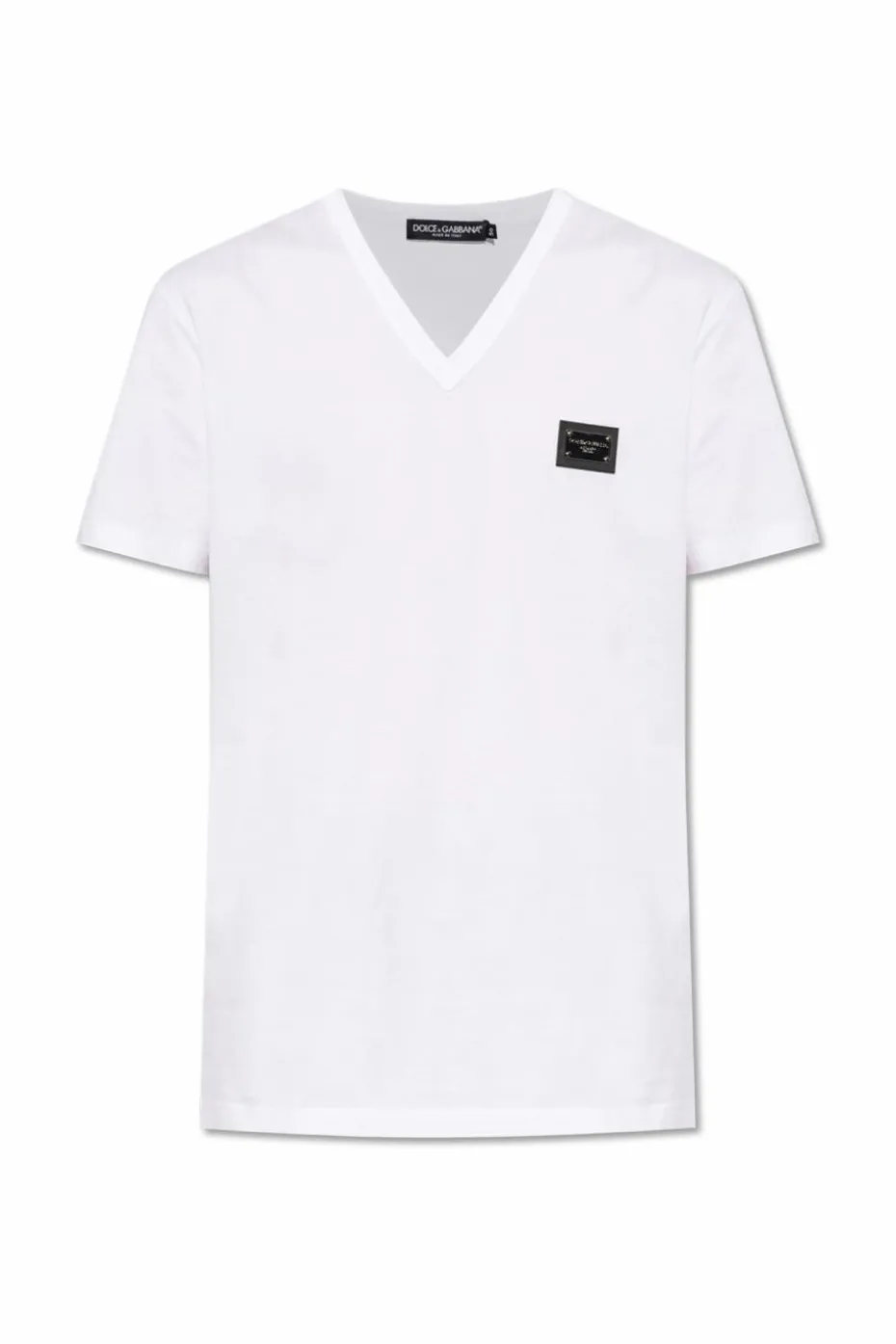 Dolce & Gabbana BIAŁY T-shirt z dekoltem w serek
