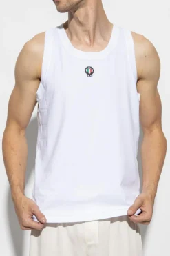 Dolce & Gabbana BIAŁY T-shirt bez rękawów
